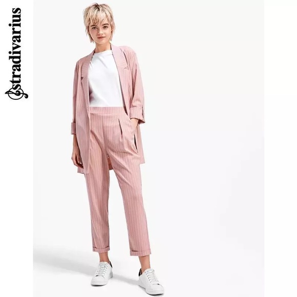 stradivarius blazer pink